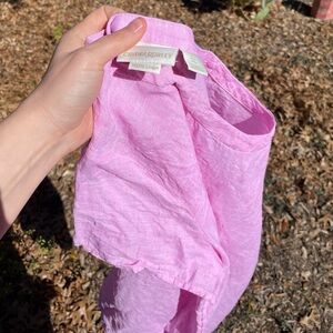 Cynthia Rowley 100% Linen Short Sleeved Blouse in Pink